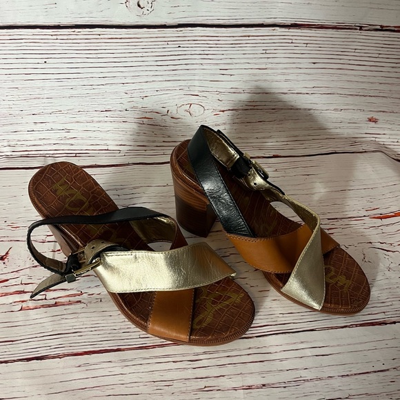 Sam Edelman Leather Multicolored Heels - Picture 1 of 4